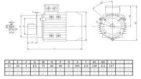 Silnik elektryczny trójfazowy  0,12kW 1310 obr/min  B14 63A4