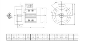 Silnik elektryczny trójfazowy  5,5kW 1440 obr/min  B5 132S4